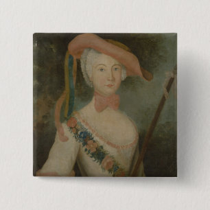 Self Portrait, c.1725-40 2 Inch Square Button