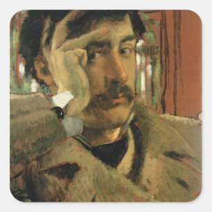 Self portrait, c.1865 square sticker