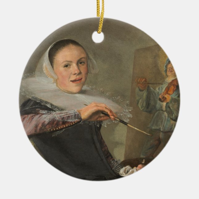 Self-Portrait Ceramic Ornament (Front)