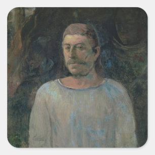 Self portrait, close to Golgotha, 1896 (oil on can Square Sticker