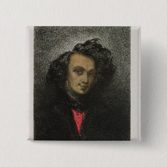 Self portrait, dressed for 'Hernani' 2 Inch Square Button (Front)