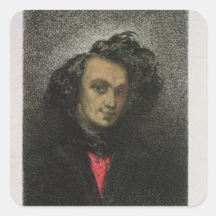 Self portrait, dressed for 'Hernani' Square Sticker