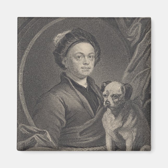 Self Portrait, engraved by J. Mollison Magnet (Front)
