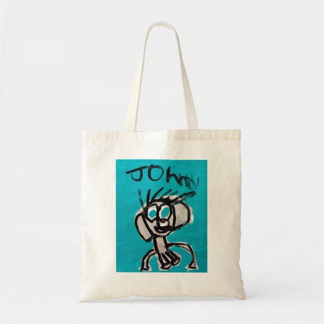 Self Portrait in Blue by Johnny (with name) Tote Bag (Front)