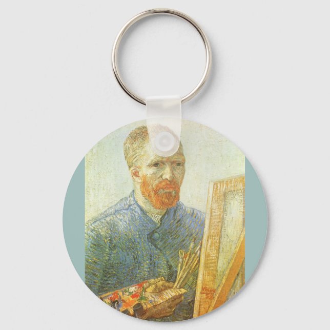 Self Portrait in Front of Easel, Vincent van Gogh Keychain (Front)