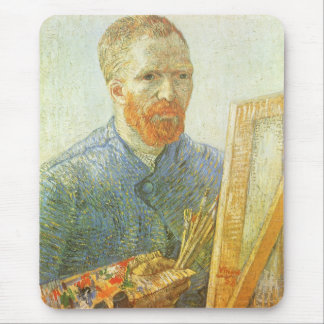 Self Portrait in Front of Easel, Vincent van Gogh Mouse Pad