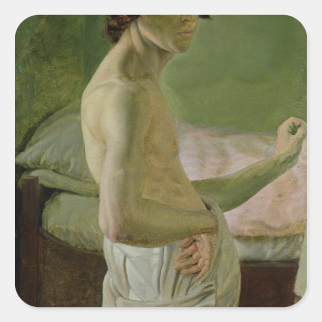 Self Portrait in front of the Easel, c.1828 Square Sticker (Front)