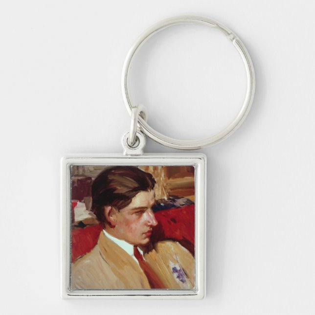 Self portrait in profile keychain (Front)