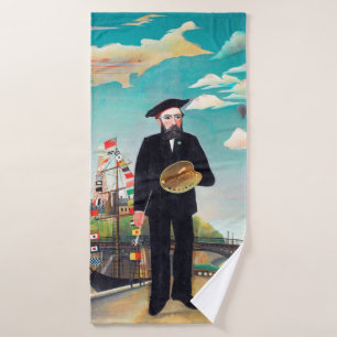 Self Portrait, Landscape, Rousseau Bath Towel