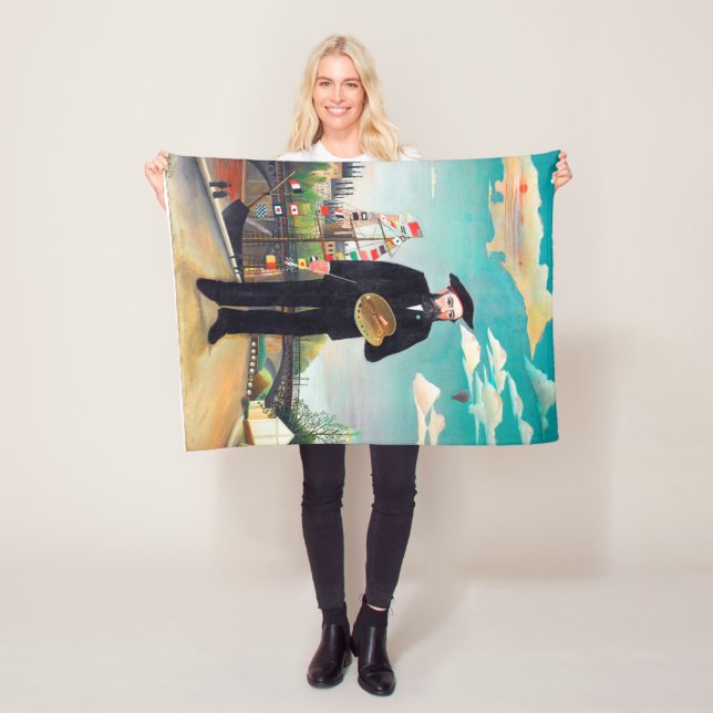 Self Portrait, Landscape, Rousseau Fleece Blanket (In Situ)