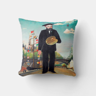 Self Portrait, Landscape, Rousseau Throw Pillow