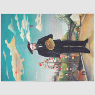 Self Portrait, Landscape, Rousseau Tissue Paper