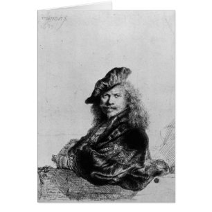 Self portrait leaning on a stone sill, 1639