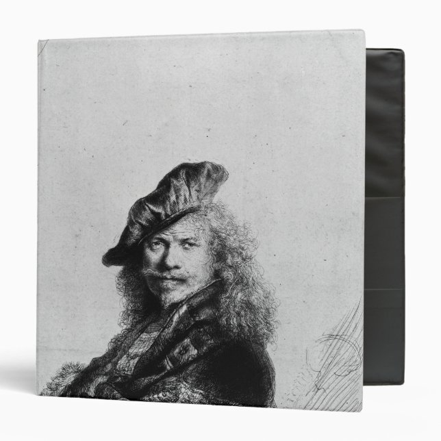 Self portrait leaning on a stone sill, 1639 binder (Front/Inside)