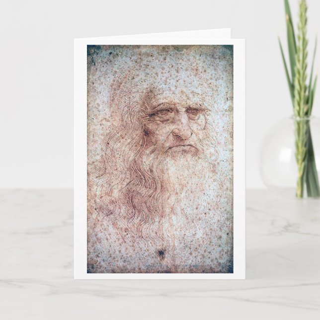 Self Portrait, Leonardo da Vinci Card (Front)