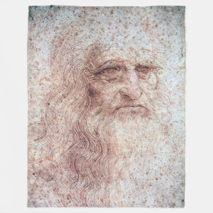 Self Portrait, Leonardo da Vinci Fleece Blanket