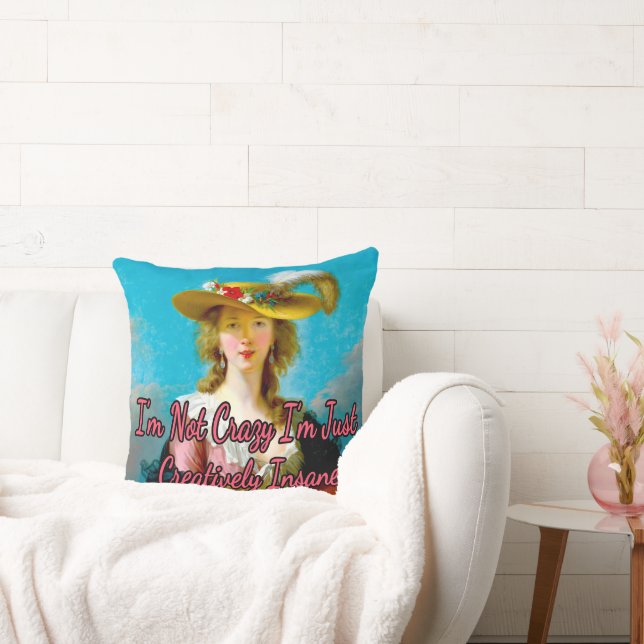 Self Portrait of Elisabeth Louise Vigee Le Brun  Throw Pillow (Couch)