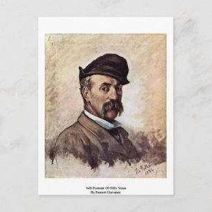 Self-Portrait Of Fifty Years By Fattori Giovanni Postcard