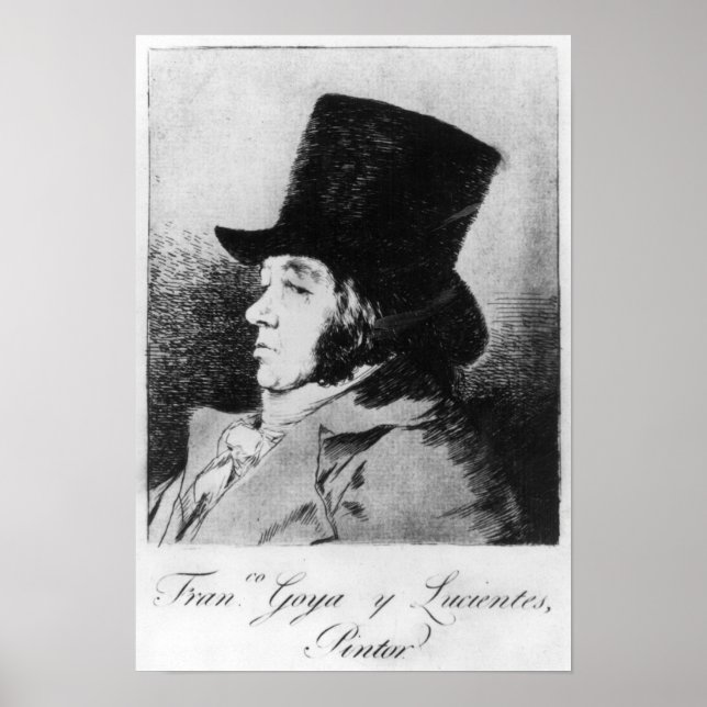 Self Portrait, plate 1 of 'Los caprichos' Poster (Front)