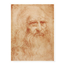 Self-Portrait, Red Chalk, Leonardo da Vinci, 1519