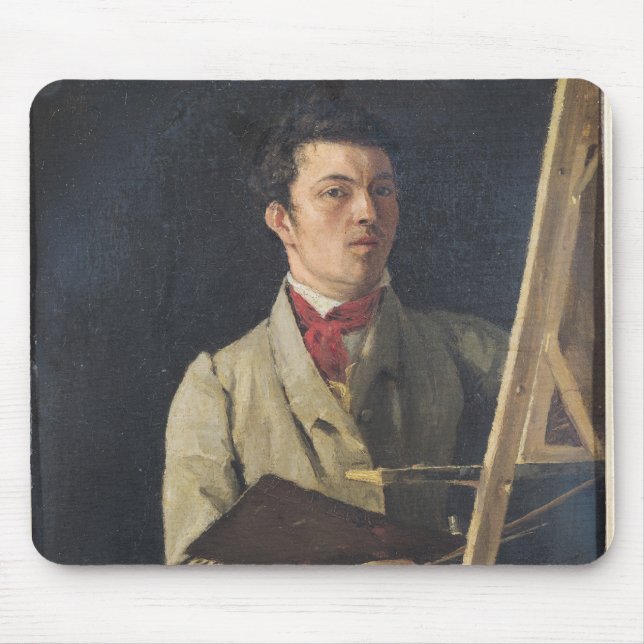 Self Portrait, Sitting next to an Easel, 1825 Mouse Pad (Front)