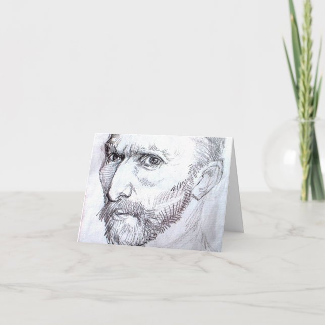 Self-Portrait Van Gogh Fine Art Drawing Card (Front)
