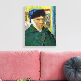 Self-Portrait w Bandaged Ear Van Gogh Canvas Print