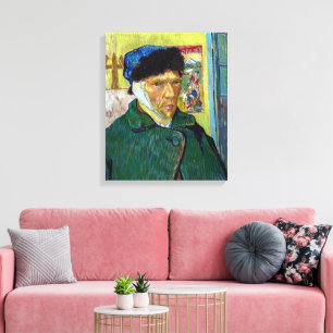Self-Portrait w Bandaged Ear   Van Gogh   Canvas Print