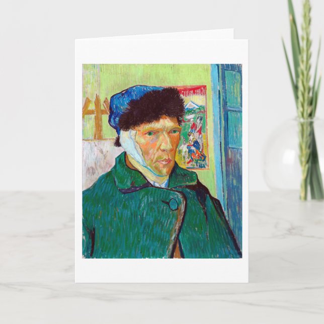 Self-Portrait With a Bandaged Ear, Van Gogh Card (Front)