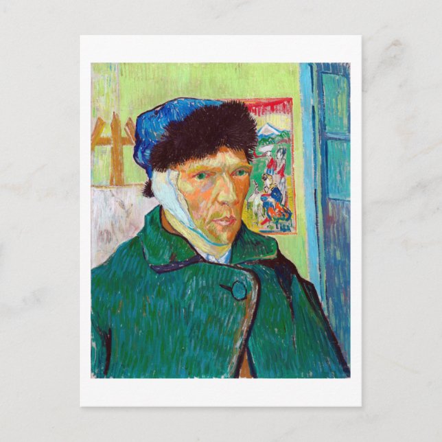 Self-Portrait With a Bandaged Ear, Van Gogh Postcard (Front)