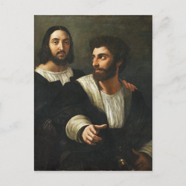 Self-portrait with a friend by Raphael Postcard (Front)