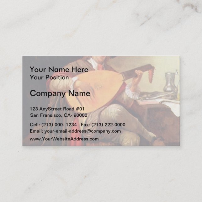 Self-portrait with a lute by Jan Steen Business Card (Front)