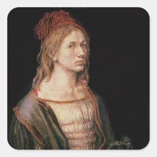 Self Portrait with a Thistle, 1493 Square Sticker