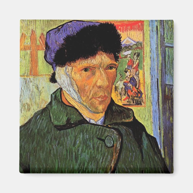 Self-Portrait with Bandaged Ear by van Gogh Magnet (Front)
