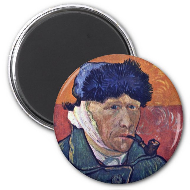 Self-Portrait With Bandaged Ear By Vincent Van Gog Magnet (Front)