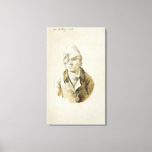 Self Portrait with Cap and Eye Patch Canvas Print (Front)