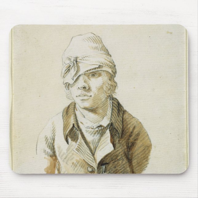 Self Portrait with Cap and Eye Patch Mouse Pad (Front)