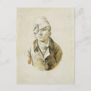 Self Portrait with Cap and Eye Patch Postcard