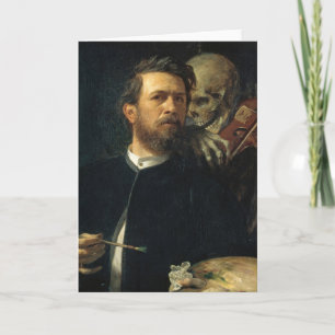 Self-Portrait with Fiddling Death   Arnold Böcklin Card