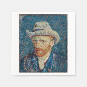 Self Portrait with Grey Felt Hat by Vincent van Go Napkin