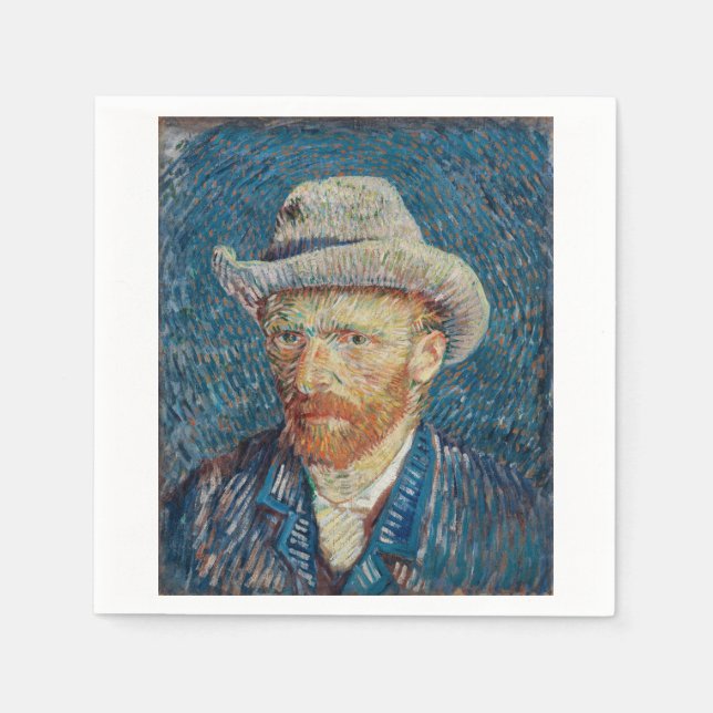 Self Portrait with Grey Felt Hat by Vincent van Go Napkin (Front)