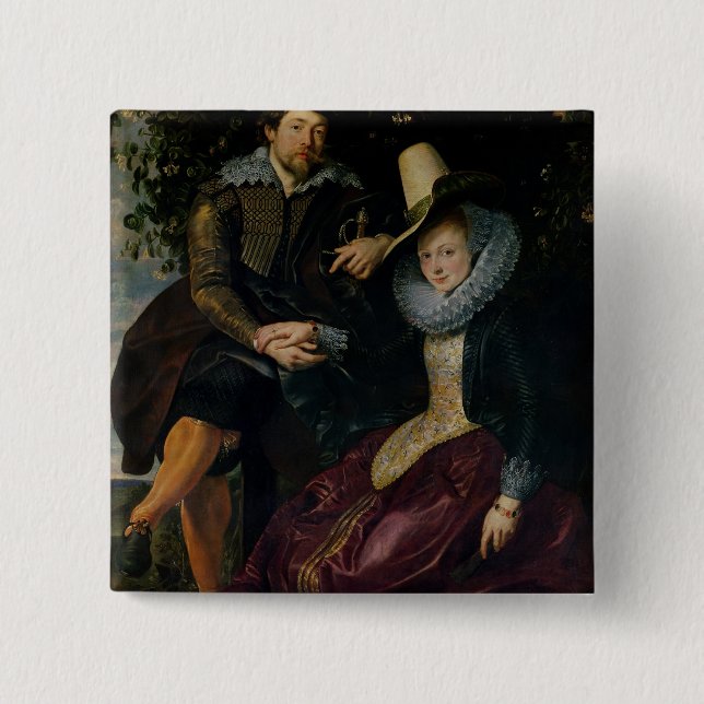Self portrait with Isabella Brandt 2 Inch Square Button (Front)