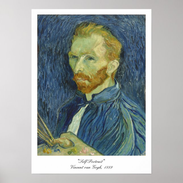 "Self Portrait"  with Palette, Vincent van Go Poster (Front)