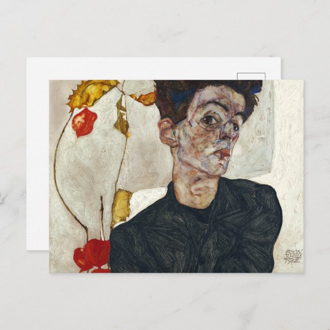 Self-Portrait with Physalis | Egon Schiele | Postcard (Front/Back)