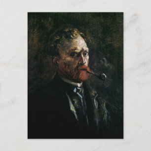 Self-Portrait with Pipe, Van Gogh Fine Art Postcard