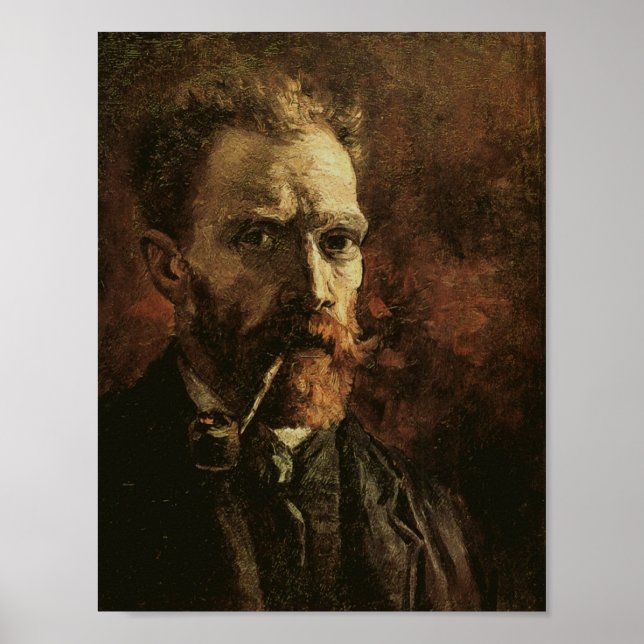 Self-Portrait with Pipe, Van Gogh Fine Art Poster (Front)