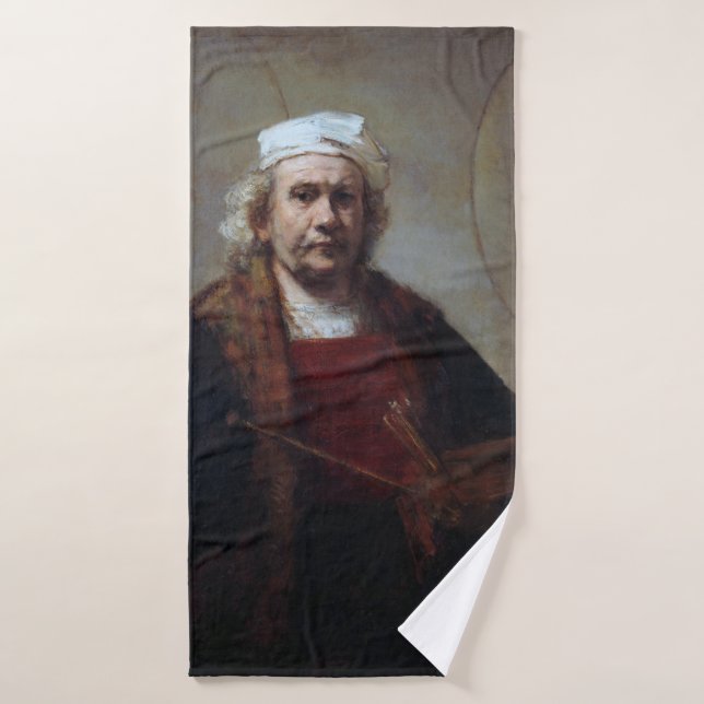 Self-Portrait with Two Circles, Rembrandt Bath Towel (Bath Towel)