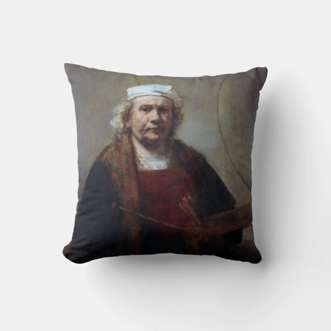 Self-Portrait with Two Circles, Rembrandt Throw Pillow (Front)