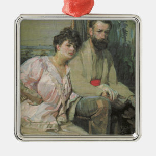 Self-Portrait With Wife (by Frantisek Kupka)- Metal Ornament