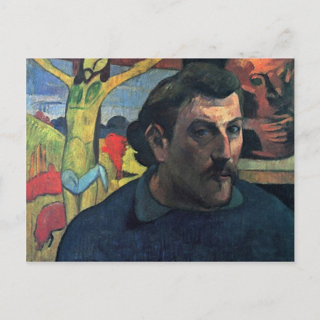 Self-Portrait With Yellow Christ By Gauguin Paul Postcard (Front)